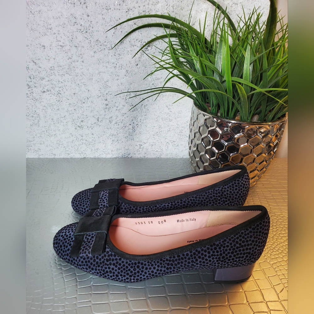 Ferca 81 NWOB Animal Print Suede Leather Italian Made Pump Short Gray& Black